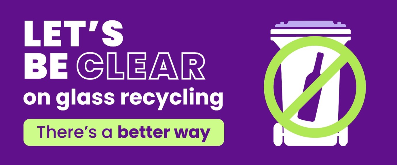 Let's be clear glass recycling campaign image banner