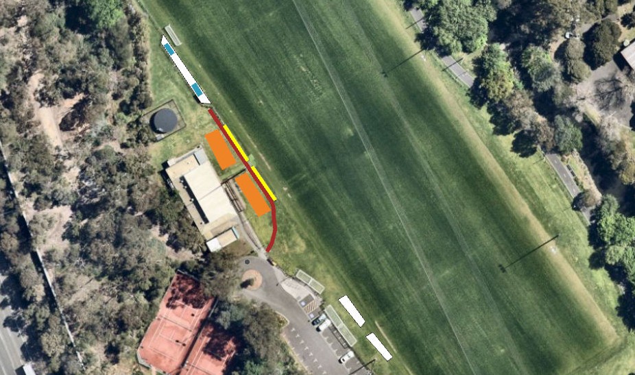 Aerial view of Dorothy Laver Reserve West with proposed changes