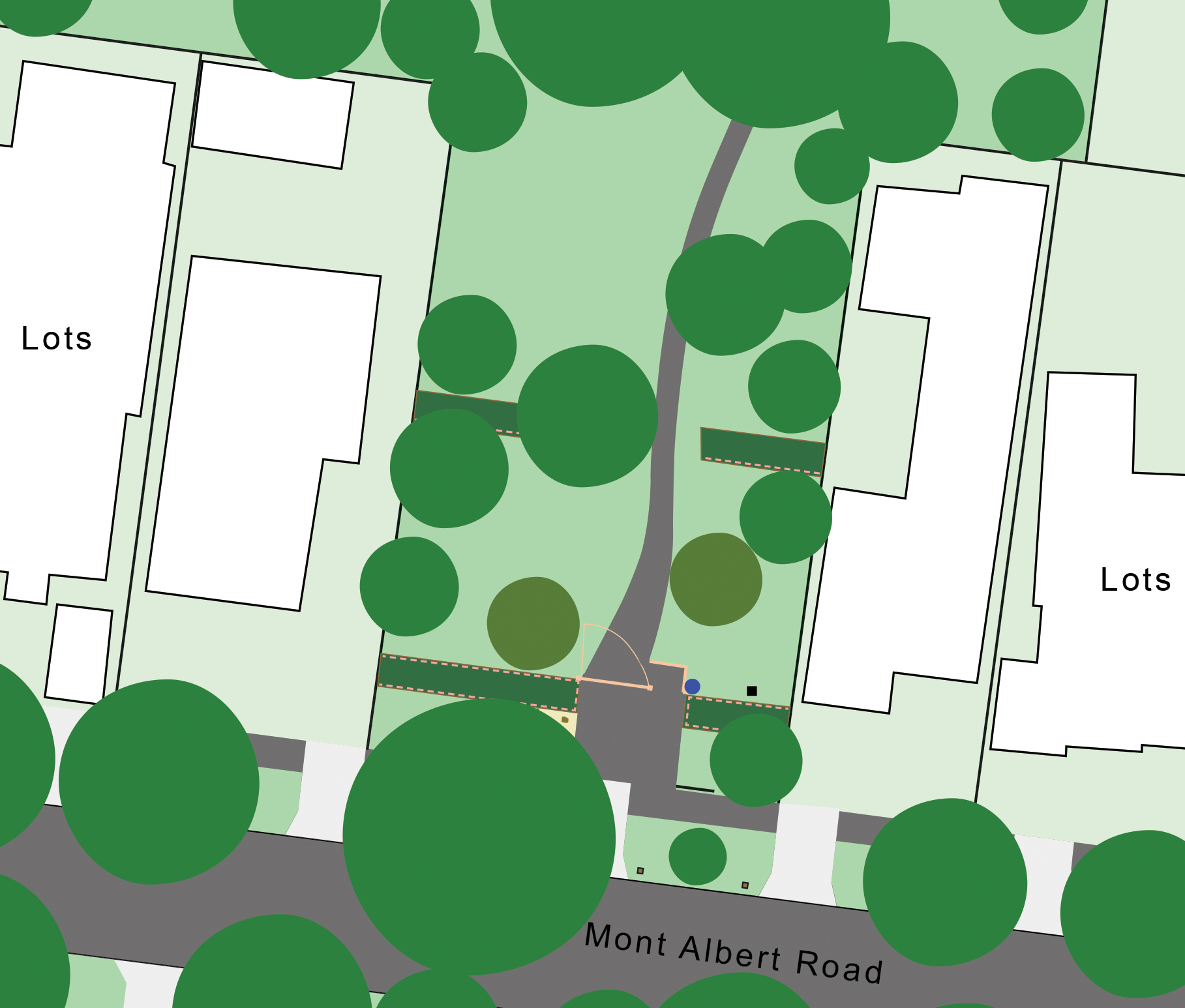 A map of John August Reserve showing changes to the southern entrance