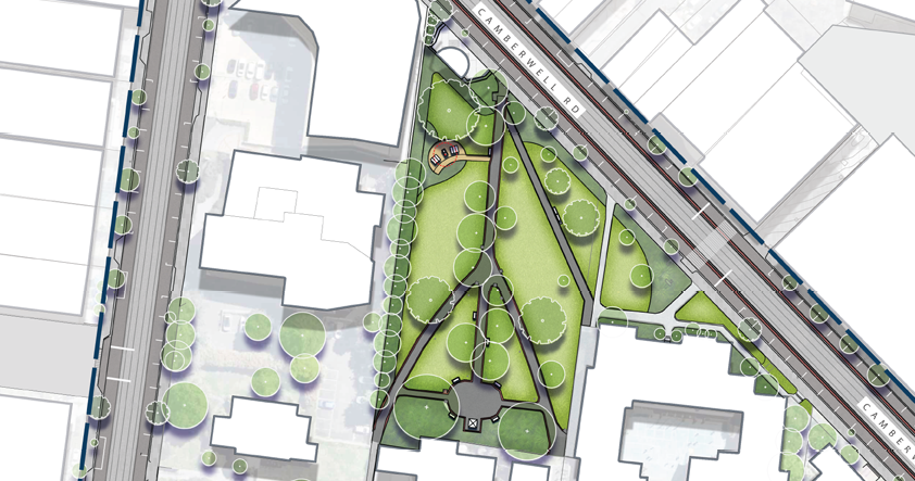 Map highlighting proposed recommendations to Lower Reserve from the master plan