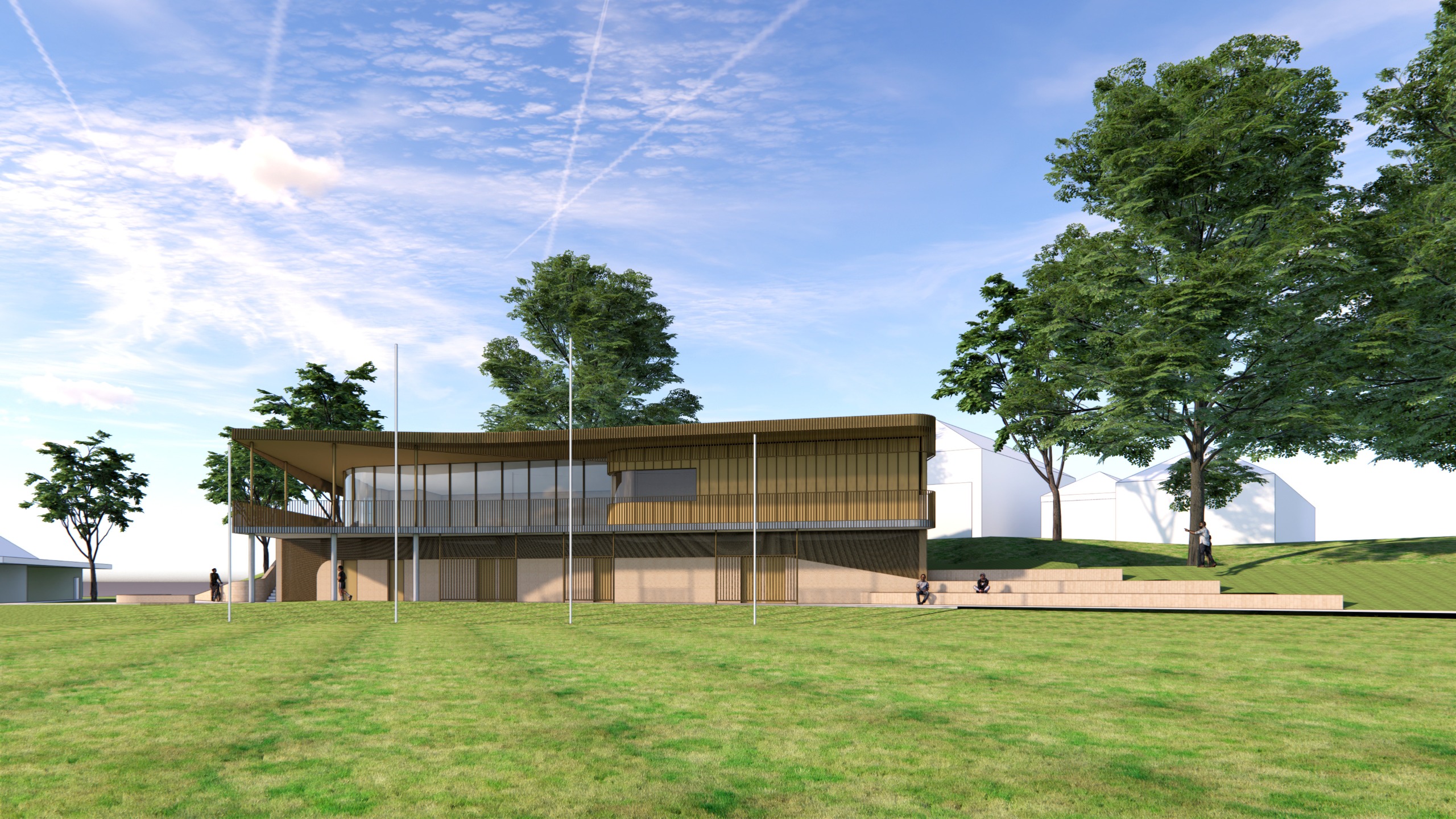 Front view render of proposed pavilion design