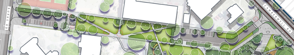 Map highlighting proposed recommendations to Reserve Road from the master plan
