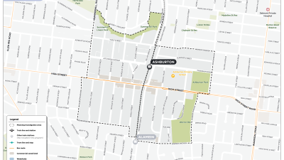 Map of Ashburton's Planning Investigation Area