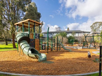 Side view showing the entire new playground 